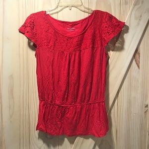 🍂5/20$!!! Merona Burnt Orange Lace Top
